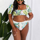 Marina West Swim Vacay Ready Puff Sleeve Bikini in Floral (TB9D) T