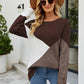 Color Block Round Neck Sweater