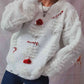 Pearl Detail Round Neck Long Sleeve Sweater - Deals DejaVu