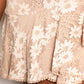Double Take Floral Lace Pompom Detail Tie-Waist Flutter Sleeve Dress