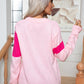 Color Block Cable-Knit Round Neck Sweater - Deals DejaVu