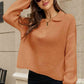 Johnny Collar Lantern Sleeve Sweater