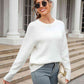 Round Neck Ribbed Long Sleeve Sweater