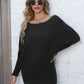 Full Size Horizontal Ribbing Dolman Sleeve Sweater
