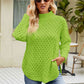 Slit Long Sleeve Mock Neck Sweater - Deals DejaVu