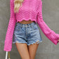 Round Neck Long Sleeve Cropped Sweater - Deals DejaVu