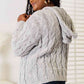 Woven Right Cable-Knit Hooded Sweater - Deals DejaVu