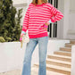 Warm Spice Striped Round Neck Sweater