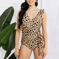 Marina West Swim Full Size Float On Ruffle Faux Wrap One-Piece in Leopard (TB10D) T