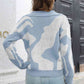 Two-Tone Johnny Collar Dropped Shoulder Pullover Sweater - Deals DejaVu