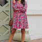 Floral Smocked V-Neck Flounce Sleeve Dress (MWBT) T - Deals DejaVu