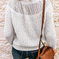 Round Neck Rib-Knit Sweater - Deals DejaVu