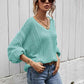 V-Neck Dropped Shoulder Sweater