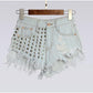 Women's Fashion Brand Vintage High Waisted Short Jeans - Punk Sexy Hot Denim Shorts (TBL2)(BCD3)(F32)
