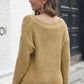 Cable-Knit V-Neck Sweater - Deals DejaVu