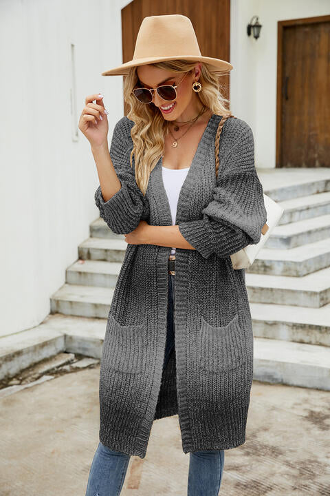 Gradient Open Front Cardigan - Deals DejaVu