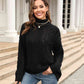 Cable-Knit Turtle Neck Long Sleeve Sweater - Deals DejaVu