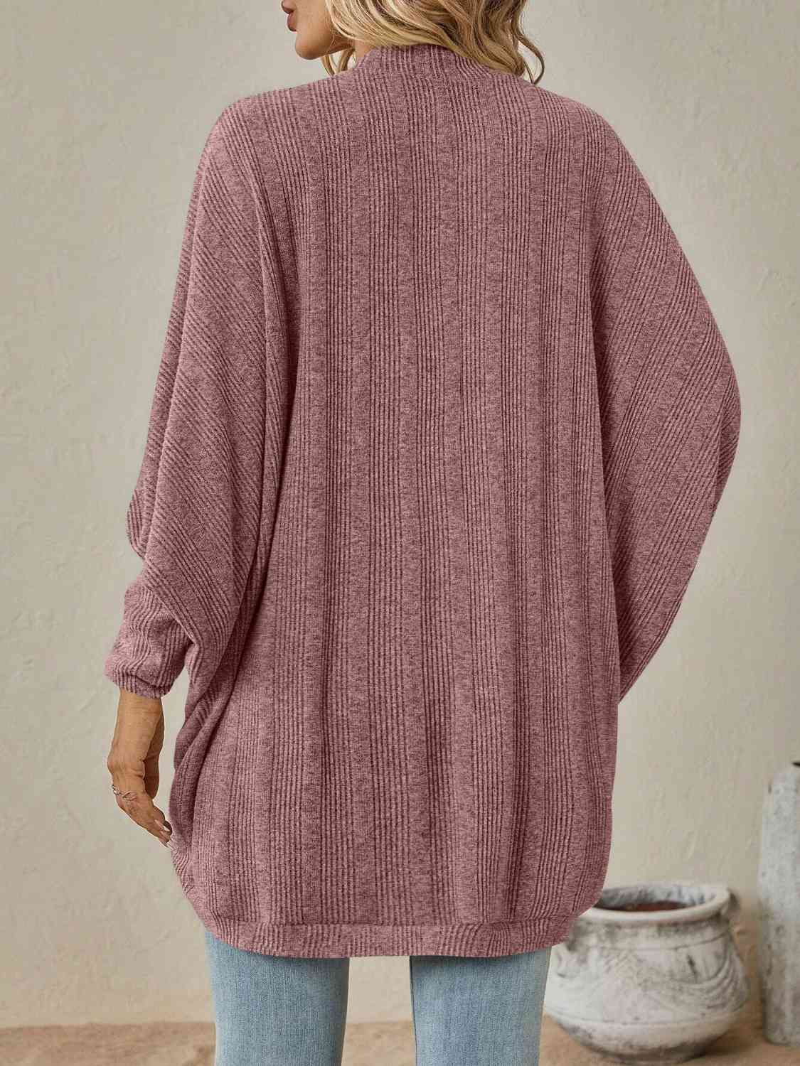 Open Front Dropped Shoulder Cardigan (BFD) T - Deals DejaVu