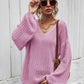 V-Neck Dropped Shoulder Sweater