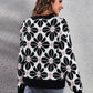 Floral Round Neck Long Sleeve Sweater
