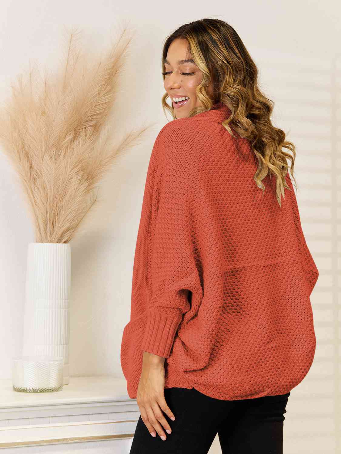 Open Front Cardigan with Pockets - Deals DejaVu