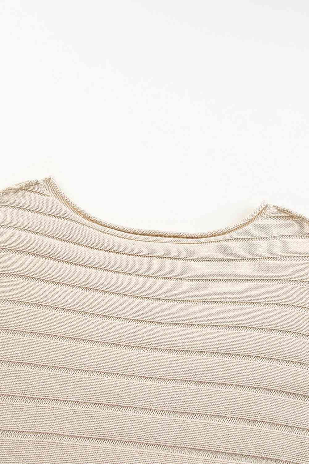 Round Neck Exposed Seams Pullover Top - Deals DejaVu