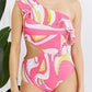 Marina West Swim Vitamin C Asymmetric Cutout Ruffle Swimsuit in Pink (TB10D) T - Deals DejaVu