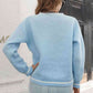 Skeleton Pattern V-Neck Long Sleeve Pullover Sweater - Deals DejaVu