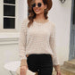 Printed Round Neck Dropped Shoulder Sweater - Deals DejaVu