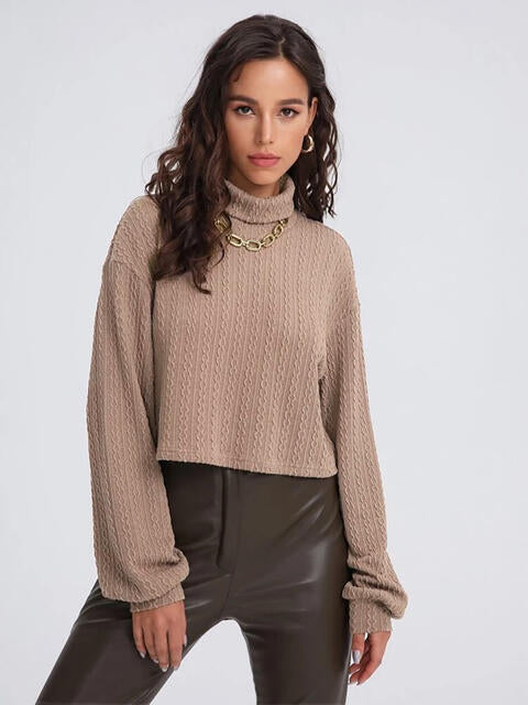 Turtleneck Long Sleeve Top - Deals DejaVu