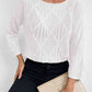 Openwork Round Neck Knit Top