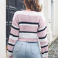 Striped Round Neck Cropped Sweater
