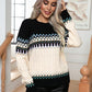 Round Neck Cable-Knit Sweater - Deals DejaVu
