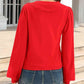 Collared Long Sleeve Button Down Cardigan - Deals DejaVu
