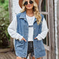 Button Front Sleeveless Denim Jacket - Deals DejaVu