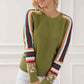 Striped Round Neck Long Sleeve Sweater
