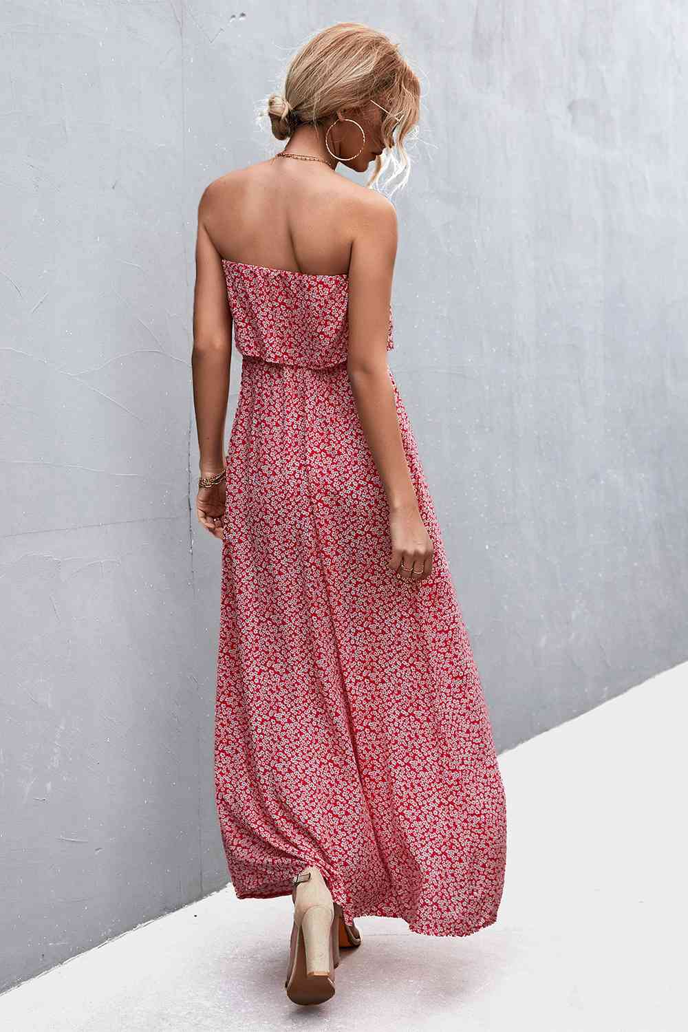 Strapless Split Maxi Dress (BWMT) T - Deals DejaVu