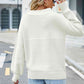 Long Sleeve Ribbed Trim Sweater - Deals DejaVu