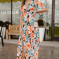 Floral Slit Plunge Short Sleeve Dress (BWMT) T - Deals DejaVu