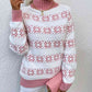 Snowflake Pattern Mock Neck Sweater