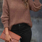 Turtleneck Rib-Knit Sweater - Deals DejaVu