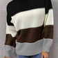 Color Block Lantern Sleeve Turtleneck Sweater - Deals DejaVu