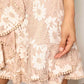 Double Take Floral Lace Pompom Detail Tie-Waist Flutter Sleeve Dress