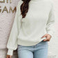 Dropped Shoulder Rib-Knit Sweater