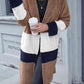 Tricolor Open Front Fuzzy Longline Cardigan - Deals DejaVu