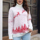 Reindeer & Snow Pattern Turtle Neck Pullover Sweater - Deals DejaVu