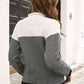 Two-Tone Mock Neck Dropped Shoulder Pullover Sweater - Deals DejaVu