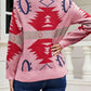 Printed Round Neck Long Sleeve Sweater