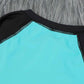 Color Block Half Zip Long Sleeve One-Piece Swimsuit (TB10D) T