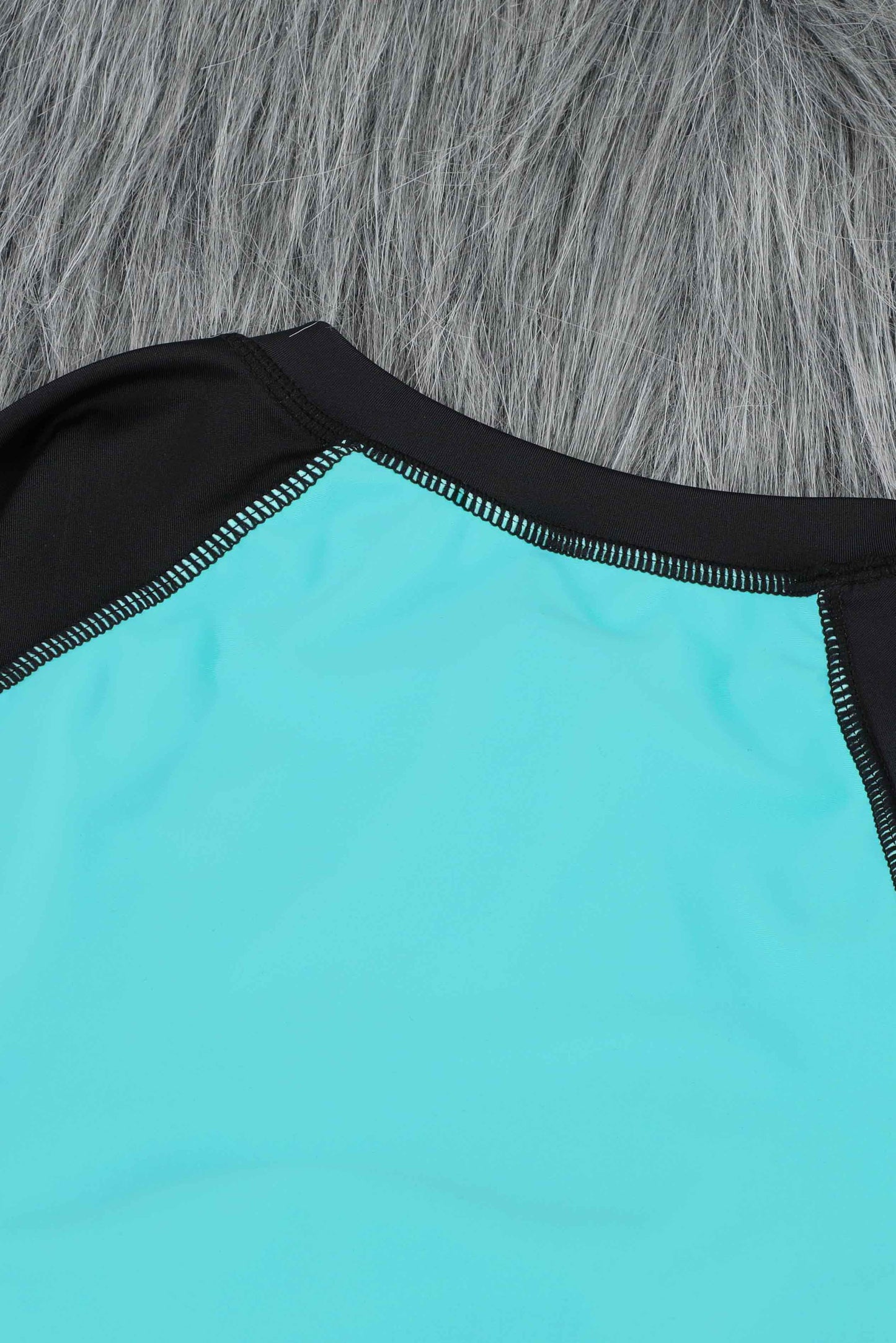 Color Block Half Zip Long Sleeve One-Piece Swimsuit (TB10D) T - Deals DejaVu